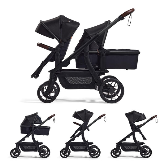 Momcozy Convertible Baby Stroller - 23 Configurations, Carry-Cot & Seat Included, Large PU Wheels | All-Wheel Suspension & UPF50+ Canopy