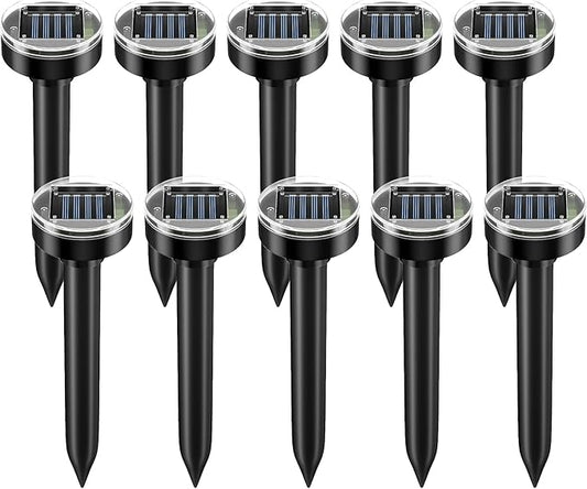 Mole Repellent Solar Powered - 10Pack, Snake Repellent for Yard Gopher Mole Repellent for Lawn Garden, Waterproof Pest Control Outdoor Keep Moles Out of Yard, Round, Black
