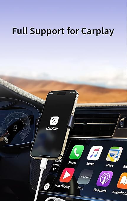 Short CarPlay Cable for Apple iPhone 17 Pro Max Charger [MFi Certified] Woven USB A to USB C Cable for iPhone17 Air/iPhone 16/15 to Power Bank, iPhone USB to Type C Car Charger Cord (1ft White)