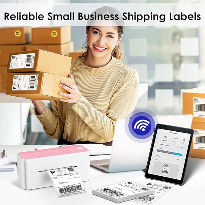 Omezizy 4x6 Thermal Shipping Label, Shipping Address Labels (Pack of 2 Roll 500 4x6 Labels) - Compatible with Nelko, JADENS, beeprt, ASprink, Rollo, Zebra, Omezizy and Other Thermal Printers