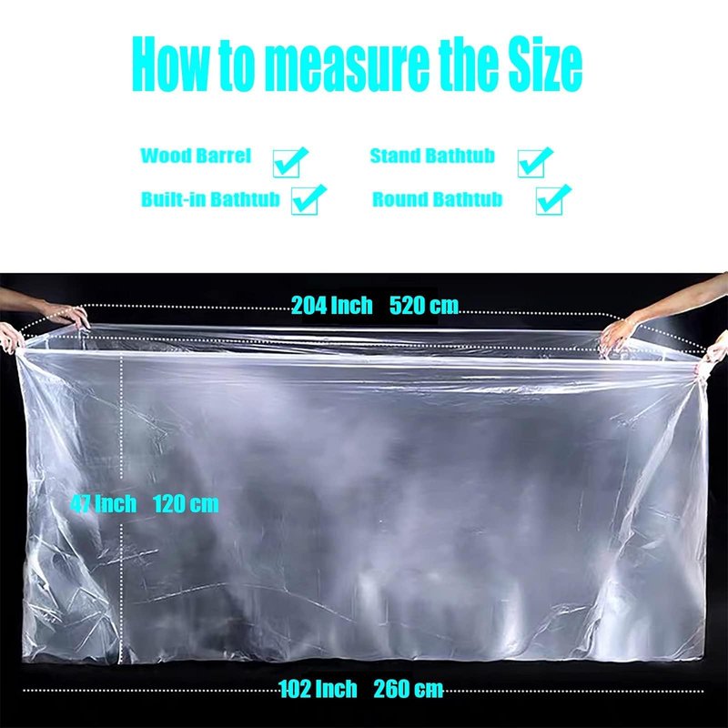 Disposable Bathtub Cover 24 Pcs, Large Plastic Bathtub Liner Bag for Travel and Household, Bath Film Bag for Bath Tub (102x47 inch)