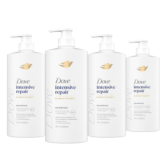 Dove Shampoo - Intensive Repair for Damaged Hair with Bio-Protein & Amino Serum | 28 Fl Oz (4 Pack)