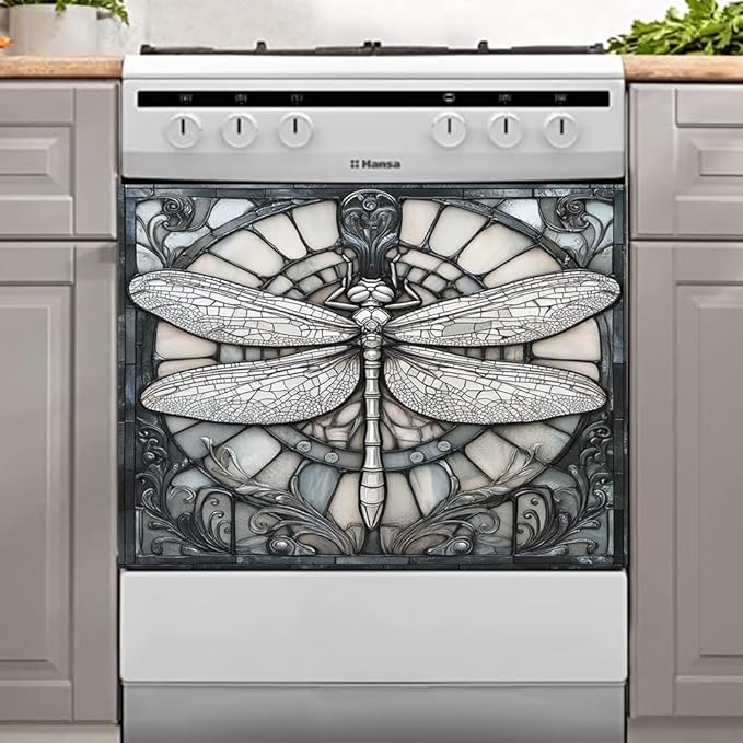 Dishwasher Magnetic Cover Front Door Dragonfly Refrigerator Magnet Decor Magnetic Sheet Sticker for Kitchen Appliance 23X17 in