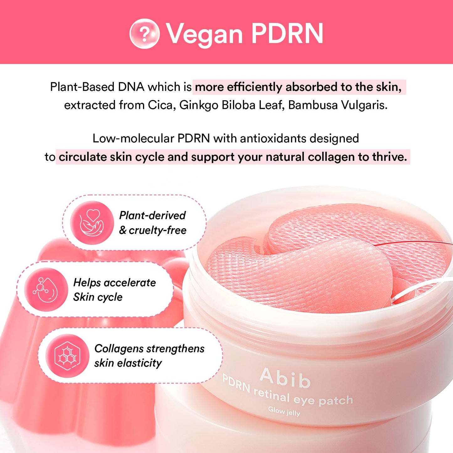 Abib Pink Me Up PDRN 3 Step Glow Kit | Overnight Firming Jelly Mask, PDRN Retinal Eye patches, PDRN Lip Mask | Mothers Teen Korean Skincare Set for Glass Skin, Birthday Gifts for Women