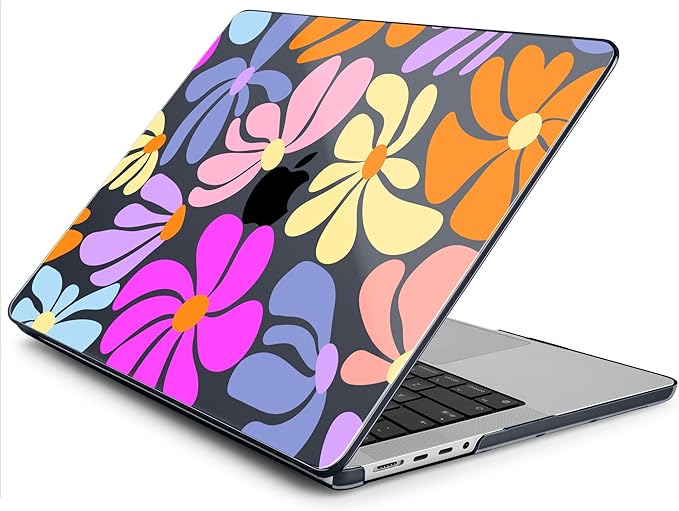 DONGKE Compatible with MacBook Pro 16 Inch Case (2026-2021 Release, M5 M4 M3 M2 M1 Pro/Max Chip), Plastic Hard Shell Cover with Keyboard Cover & Screen Protector for MacBook Pro 16", Power Flowers