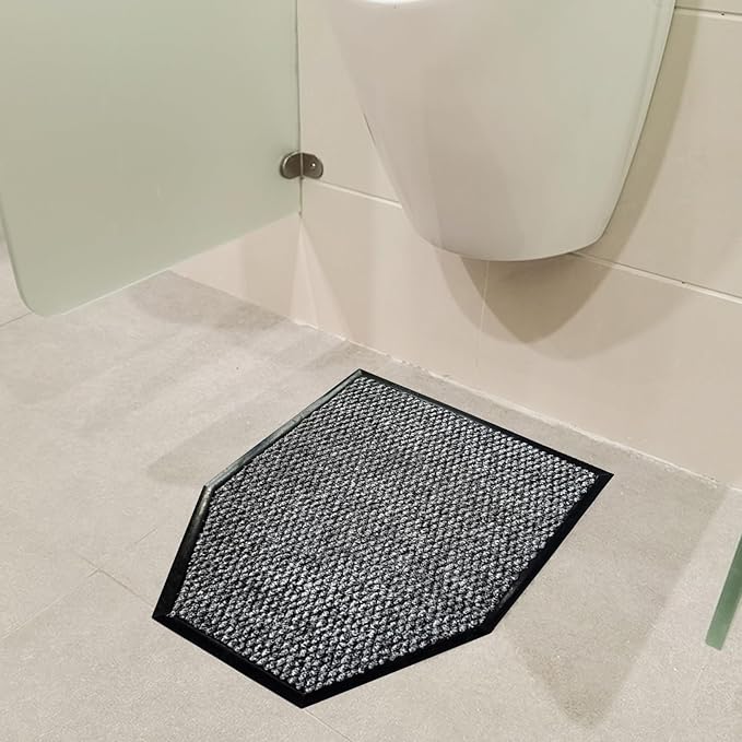 HM&DX Water Absorption 2 Pack Urinal Mats, Reusable Non-Slip Deodorization Urinal Floor Mats,Commercial Washable Urinal Carpet Rug for Men's Restroom Floor Protector(40x50cm(15.7"x19.7"), Grey)