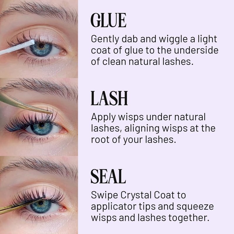 Lilac St - Dawn Natural Faux Eyelash Clusters (10mm) - Dynamic & Fluttery Volume - DIY Lash Extension Wisps - Lightweight & Lifelike - Lasts 10 Days - Women Founded, Cruelty Free, Vegan - 10 Lashes