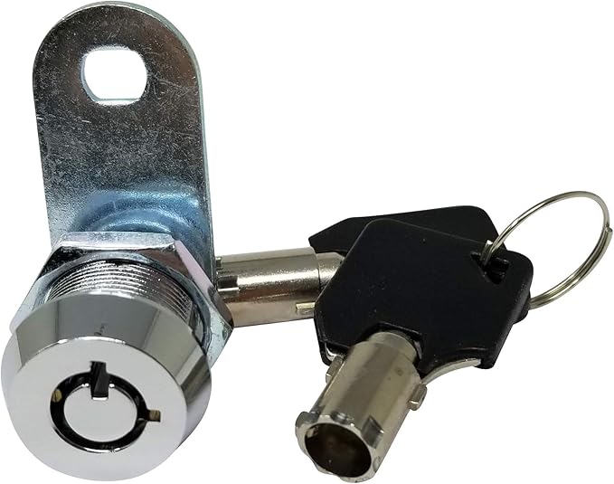 Admiral Locks Tubular Cam Lock, Keyed Alike Removable Key RV Compartment Storage Lock Cabinet Locks (Chrome Pack of 2, 5/8 Inch 90°)