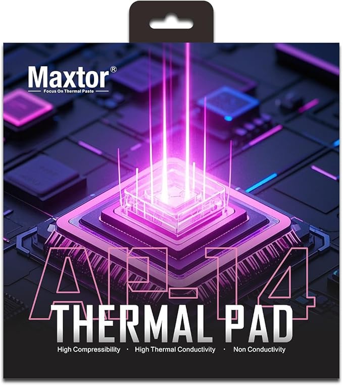 Maxtor Thermal Pad 16.8 W/mK,Thermal Pads for GPU/CPU/LED/Cooler,Excellent Heat Conduction，High Temperature Resistance (120x120x1.5mm（1pcs）)