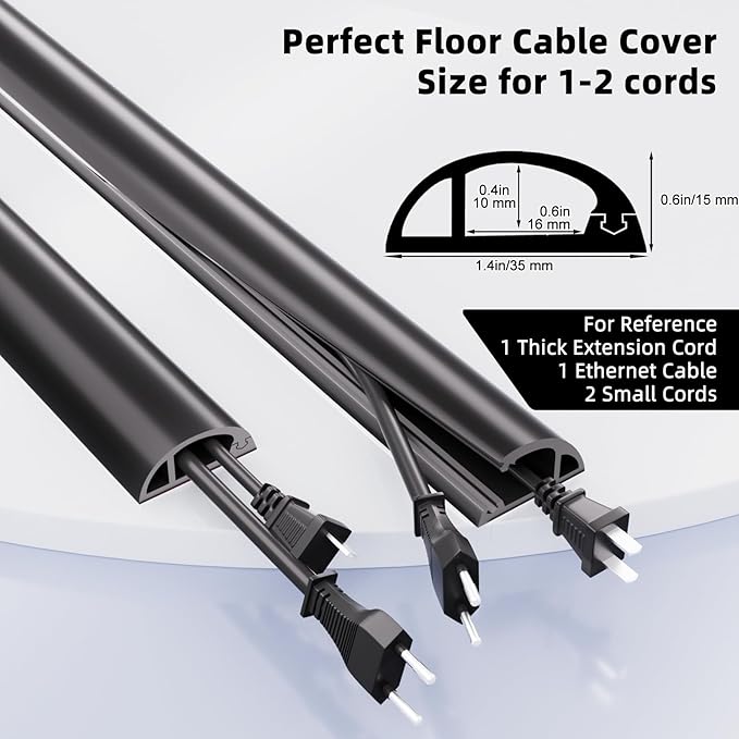 Cord Hider Raceway Kit, 9.8ft inch Wall Cable Hider for 1 Cable, Silicone Material Hiding Wall Mount TV Powers Cords in Home Office, W0.59 H0.39in White