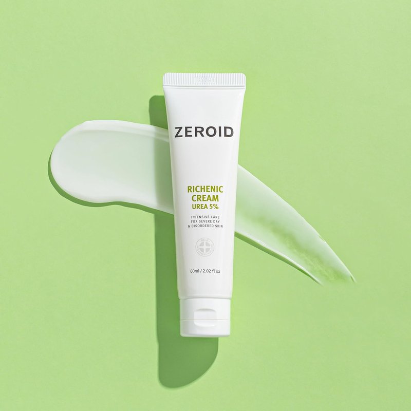 Zeroid Richenic Cream - Urea 5% Moisturizer for Dry Skin | Korean Dermocosmetic | 2 fl oz (60ml)