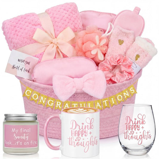 Zopeal Graduation Gift Basket Set for Women 2026 Congratuations Grad Teacher Appreciation Birthday Gifts Relaxing Spa Thinking of You Gift for Her Graduates Nurse Friend Sister(Pink)