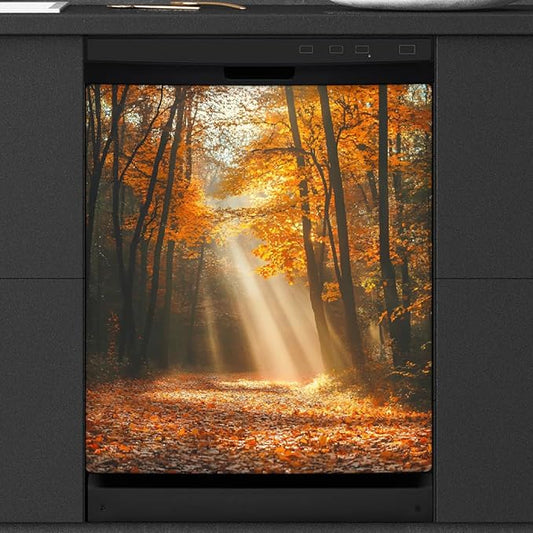 Autumn Golden Forest Dishwasher Magnet Cover for The Front Magnetic Dishwasher Door Covers Dish Washer Sticker Wrap Home Decorative Appliances Panel Decal Kitchen Decor 23" x 26" (Magnetic)