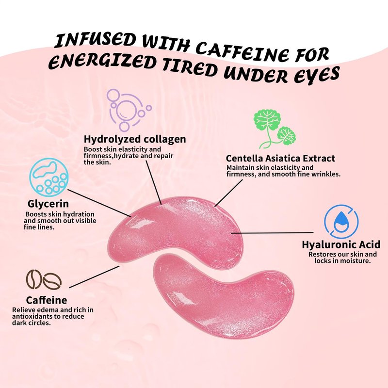 Maskiss Under Eye Patches (50 Pairs), Caffeine Eye Masks for Dark Circles Puffy Eyes Undereye Bags, Collagen Eye Patches for Wrinkles and Puffiness, Skin Care Gift for Her