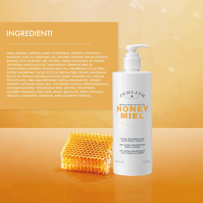 Perlier Honey Miel Ultra-Nourishing Body Lotion 400 ml, 13.5 Fl Oz, Made in Italy [Italian import]