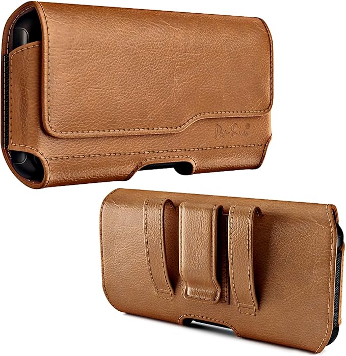 DeBin Case for Samsung Galaxy S26+ Plus 5G S25+ S24+ S23+ S22+ S21+, S10+ S8+ S9+, S23 FE, S21 FE, A20, A30, Cell Phone Belt Holster Clip Carrying Pouch Holder Cover (Fits Otterbox Commuter) Brown