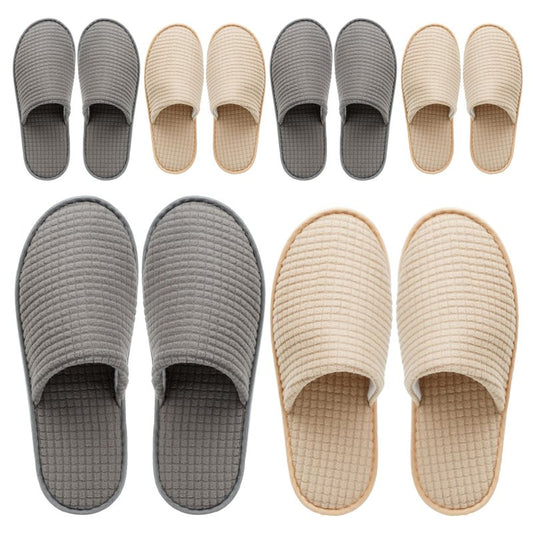 OSTADARRA 6 Pairs Spa Slippers, Non Slip Disposable Slippers For Guest, Washable Reusable, Which Can Be Used As Women Men, House, Indoor, Bathroom, Bedroom, Hotel, Bride Slippers (2 sizes)