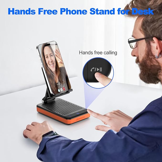 JTEMAN Bluetooth Speaker Phone Stand with Charging Function,Portable Foldable Slim Stand,Birthday Gifts for Men and Women Tech Gadgets