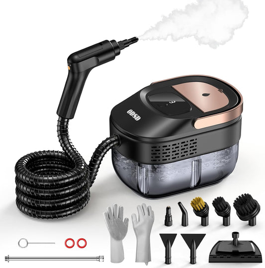 ODSD Steam Cleaner - 3-Level Adjustable Handheld Steamer for Home & Car | 15s Heat-Up, 1.6L Tank, 15 Accessories