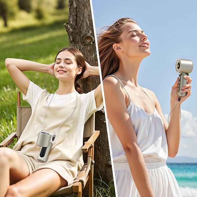 AGEYOU Portable Handheld Mini Fan,Speed(1-100) Adjustable Turbo Personal Fan,4000mAh Battery Rechargeable,AI Digital Display,Gifts for Women Men Camping Travel Summer Outdoor