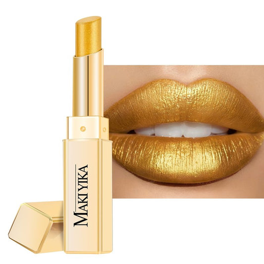 MAKI YIKA Moisture Gold Lipstick for Women Hydrate Tinted Lip Balm for Mother's Day Dry Cracked Lips Sheer Lipstick Lip Tinted Glossy Finish,MA072 Winner Gold
