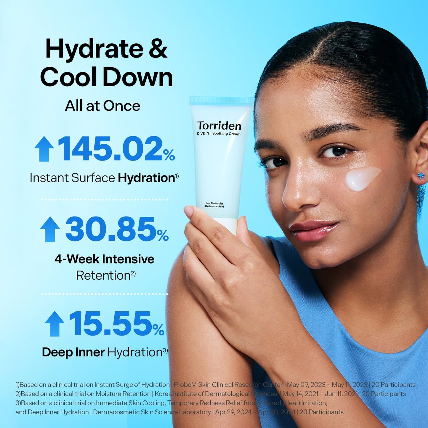 Torriden DIVE IN Hyaluronic Acid Soothing Cream Tube Type 100ml (3.38 fl. oz) | Revitalizing Facial Moisturizer for Sensitive and Dry Skin | Hyaluronic Acid, Panthenol, Allantoin