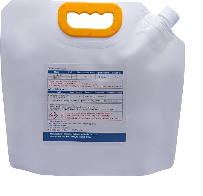 Commercial Bulk Laundry Detergent Refill, 20X Concentrated, Makes 6.6 Gallons (800 Loads) – Heavy-Duty Stain Removal, HE Compatible,Economical