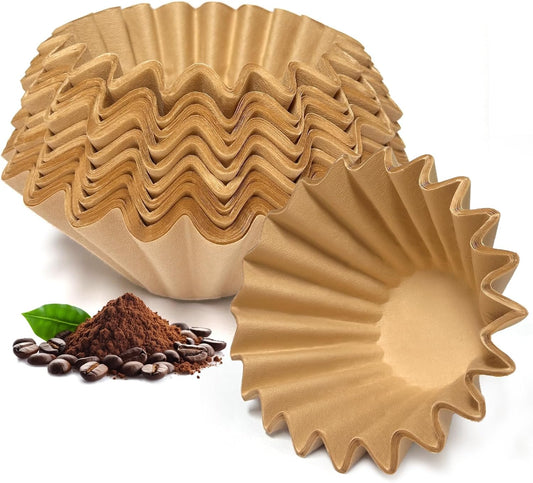 Skiennix 5 Cup Coffee Filters - 100 Count Unbleached Natural Paper for Pour Over Coffee Makers | Brown