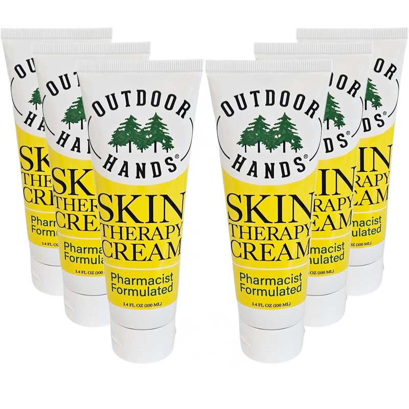 Outdoor Hands Skin Therapy Cream – 3.4 oz Crack & Dry Skin Repair – Pharmacist-Formulated Healing Cream for Cracked, Chapped or Split Hands, Heels & Elbows - 2 pack