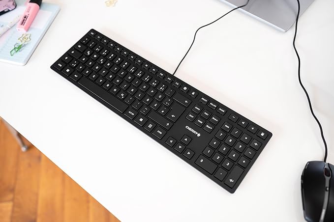 Cherry KC 6000 Slim Keyboard - USB Interface - English (US) - SX Keyswitch (Black)