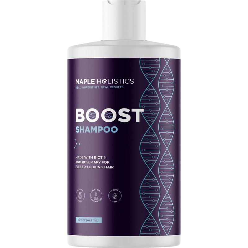 Advanced Biotin Shampoo with Rosemary Oil - Volumizing Shampoo for Thinning Hair for Women & Men with Black Castor Caffeine & B Vitamins - Paraben Silicone and Sulfate Free Vegan Formula (16 Fl Oz)