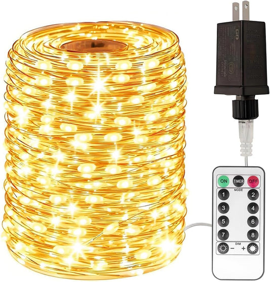 Skiennix 100FT Fairy Lights - 300 LED Waterproof Twinkle String Lights with Remote for Home & Garden