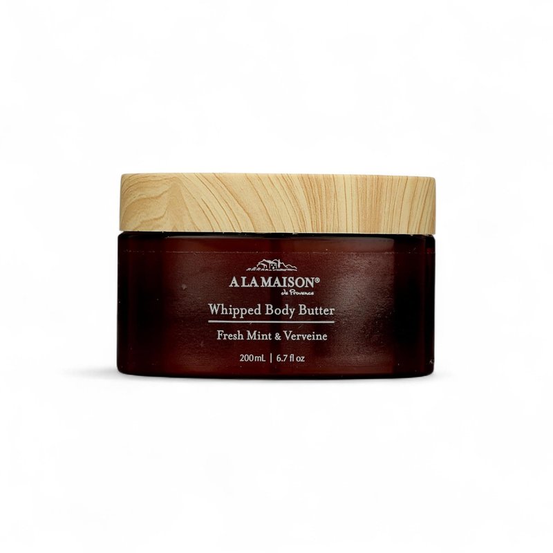 A LA MAISON Whipped Body Butter – Fresh Mint & Verveine – Shea Butter Moisturizer with Argan, Avocado & Jojoba Oils – Ultra-Rich Body Cream for Dry Skin – 6.7 oz – Amber Collection