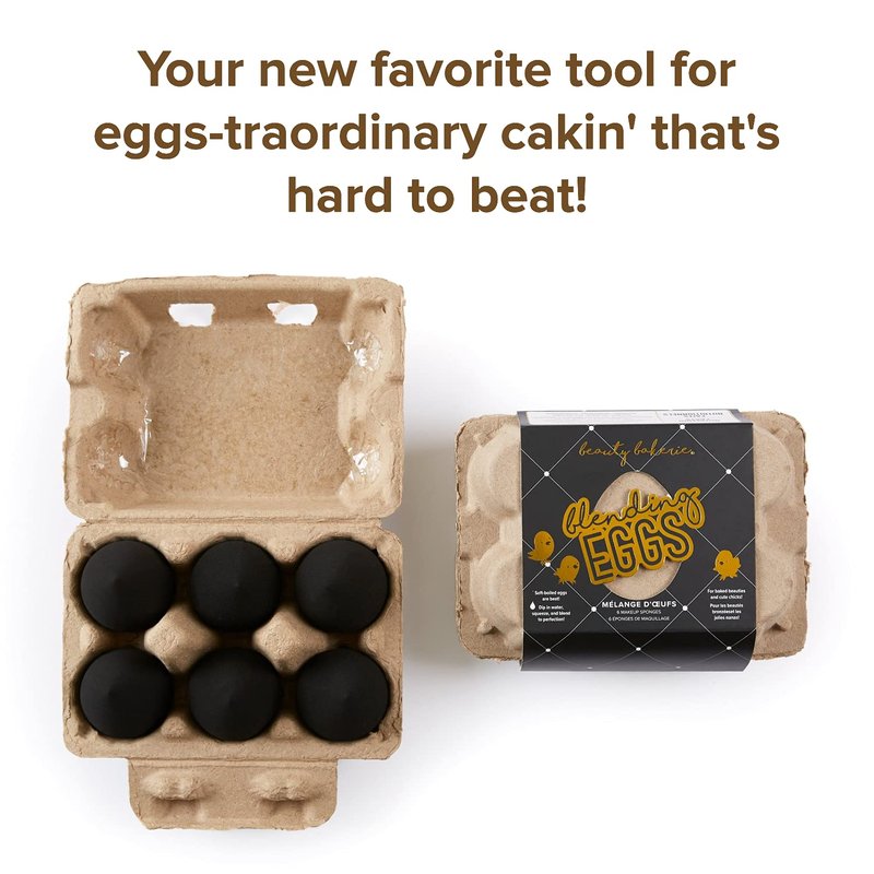 Beauty Bakerie Blending Egg Beauty Sponge Cosmetic Face Make up Blender Sponge Applicator for Powder, Liquid, Foundation, Concealer and Blending, Latex Free 6 Pack Set, Organic Brown