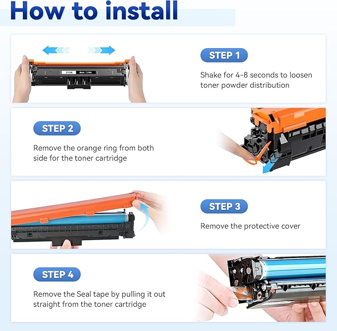 W.L.M 210A Toner Cartridge 4Pack Compatible with HP 210A 210X Toner Cartridge with 210A Toner Color Laser Jet Pro MFP 4301fdw 4201dw 4201dn 4301fdn 4301fdw 4301dw Printer (Black/Cyan/Magenta/Yellow)