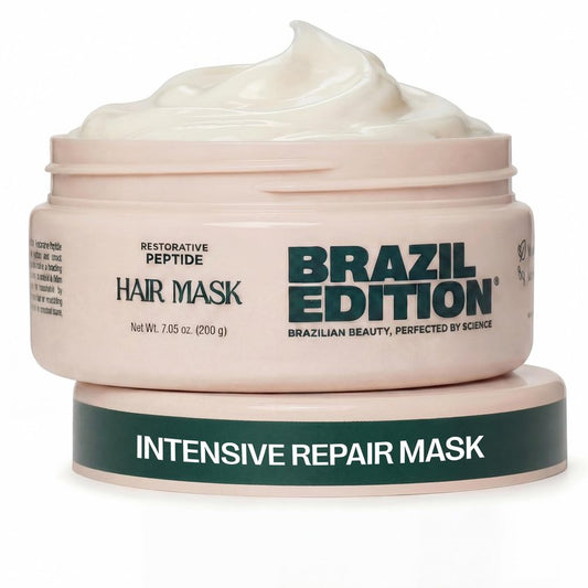 BRAZIL EDITION Restorative Peptide Hair Mask – Deep Repair in 2 Minutes, Hydration & Shine, Murumuru & Babassu Butters, Hyaluronic Acid, Strengthens & Smooths Damaged Hair (7 oz)