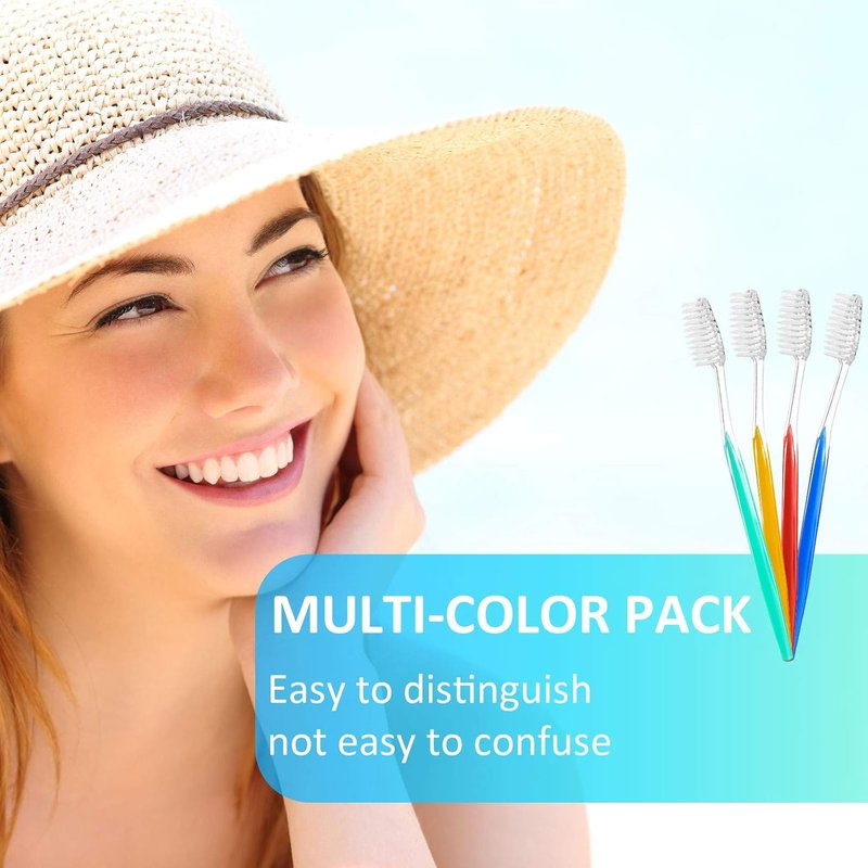 200 Pcs Disposable Travel Toothbrush Set - Medium Soft Bristles, Individually Wrapped for Adults | Perfect for Hotels & Travel