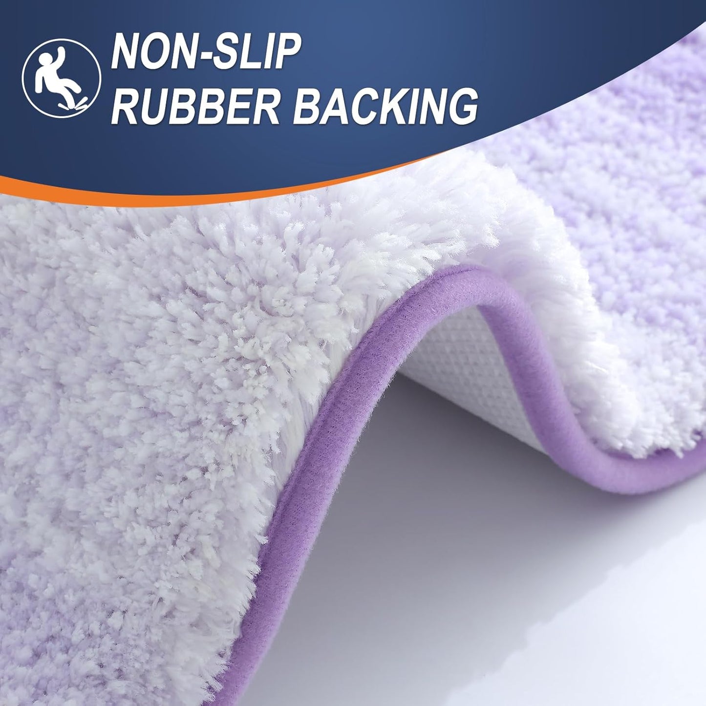 OLANLY Large Bathroom Rug Mat - Extra Soft Microfiber with Rubber Backing | Quick Dry & Washable - Light Purple 40x24
