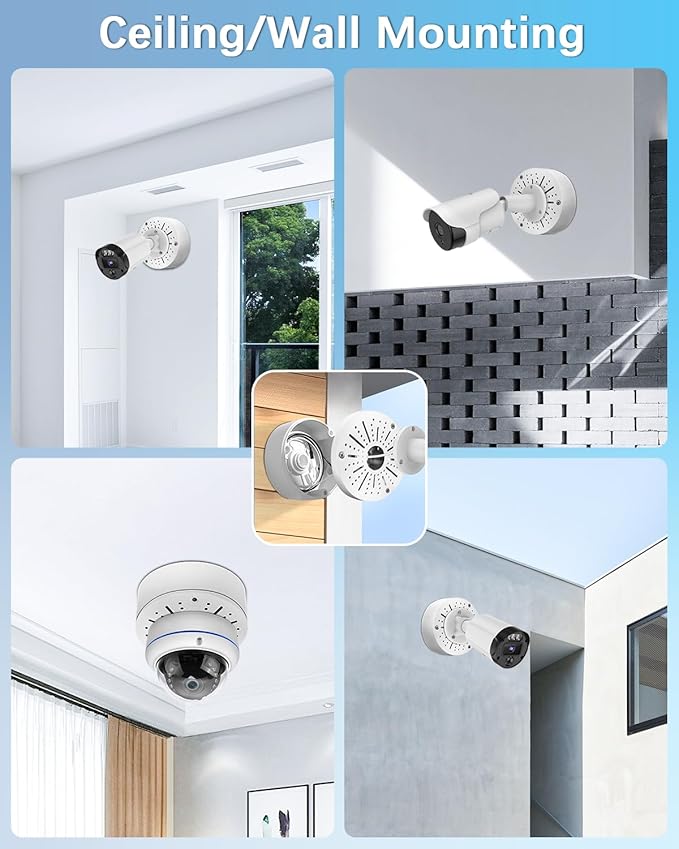 WEILAILIFE 【Compatible Almost All Cameras Type】 Security Camera Junction Box, Universial CCTV Camera Junction Boxes, Outdoor Surveillance Camera Mount Bracket (8 Pack)