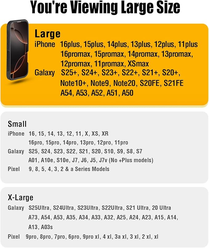 BOMEA Case for Large iPhone Plus, Pro Max 16 15 14 13 12 11 Xs, Samsung Galaxy S25+ S24+ S23+ S22+ S21+, Cell Phone Belt Holster Clip, ID Card Holder Pouch, Fits Otterbox Case - Brown