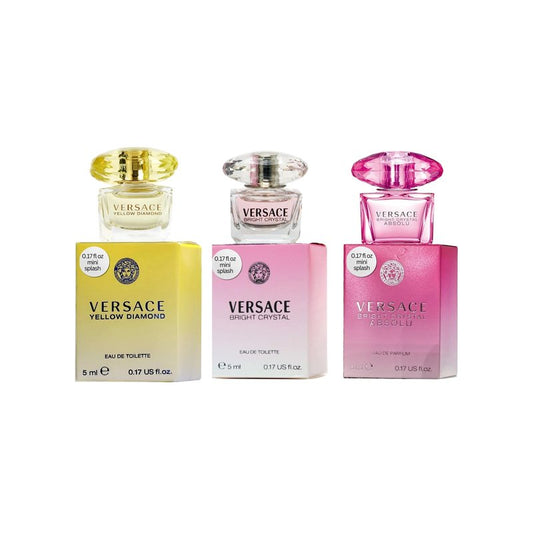 Versace Perfume Gift Set for Women – Mini Variety Gift Set Trio Collection – Absolu, Bright Crystal, Yellow Diamond