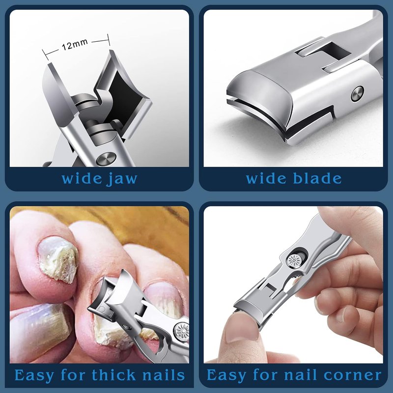 German Nail Clippers - Heavy Duty Toe & Fingernail Clippers for Thick Nails | Ultra Sharp Stainless Steel, Portable Design