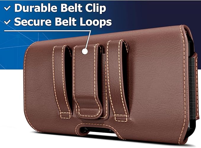 DeBin Case for Galaxy S26 S25 S24 5G S23, S22, S21, S20, S10, S9, A10e, A01, Note 10, Cell Phone Belt Holster Clip Pouch Holder Cover (Fits Samsung with Otterbox Commuter Case) Brown