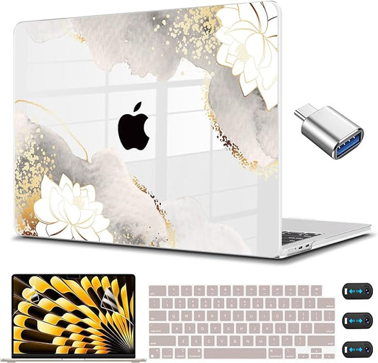 CISSOOK Compatible with MacBook Pro 14 inch Case 2026-2021 Release Model: M5 A3434 M4 A3112 A3185 A3401 M3 A2992 A2918 M2 A2779 A2442 M1 Pro/Max, Lotus Hard Shell Case for MacBook Pro 14