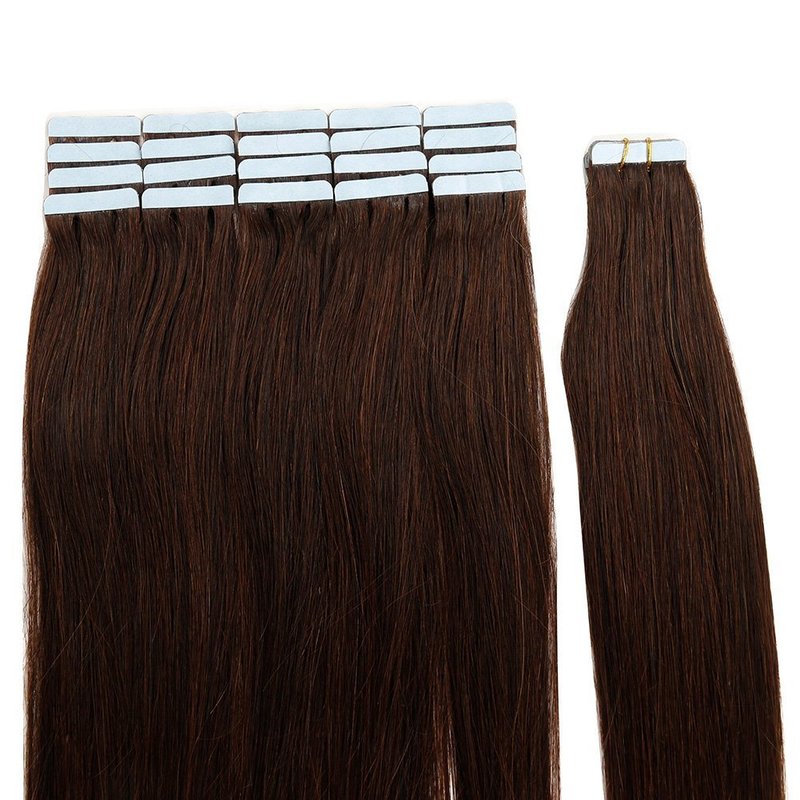 Tape in Hair Extensions Human Hair, 16'' Black Hair Extensions Tape ins Remy Human Hair Extensions 20 Pcs 50 g/pack (#1B) Black