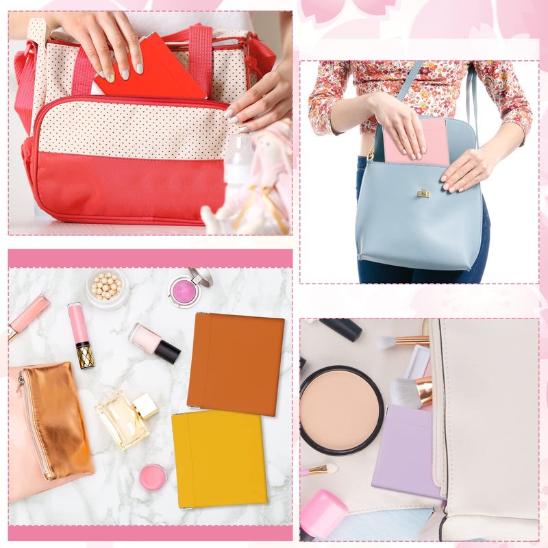 BBTO 15 Pcs Small Makeup Bag for Purse Mini Leather Pocket Cosmetic Bag Waterproof Portable Makeup Pouch No Zipper Coin Purse Lipstick Organizer for Women Travel Storage Essentials