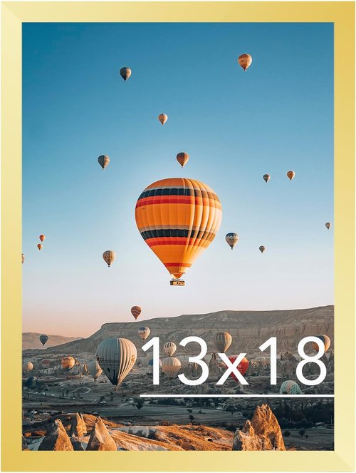 JCJMY 13x18 Picture Frame - Elegant Gold Design for Horizontal & Vertical Wall Display | Perfect for Posters & Photos