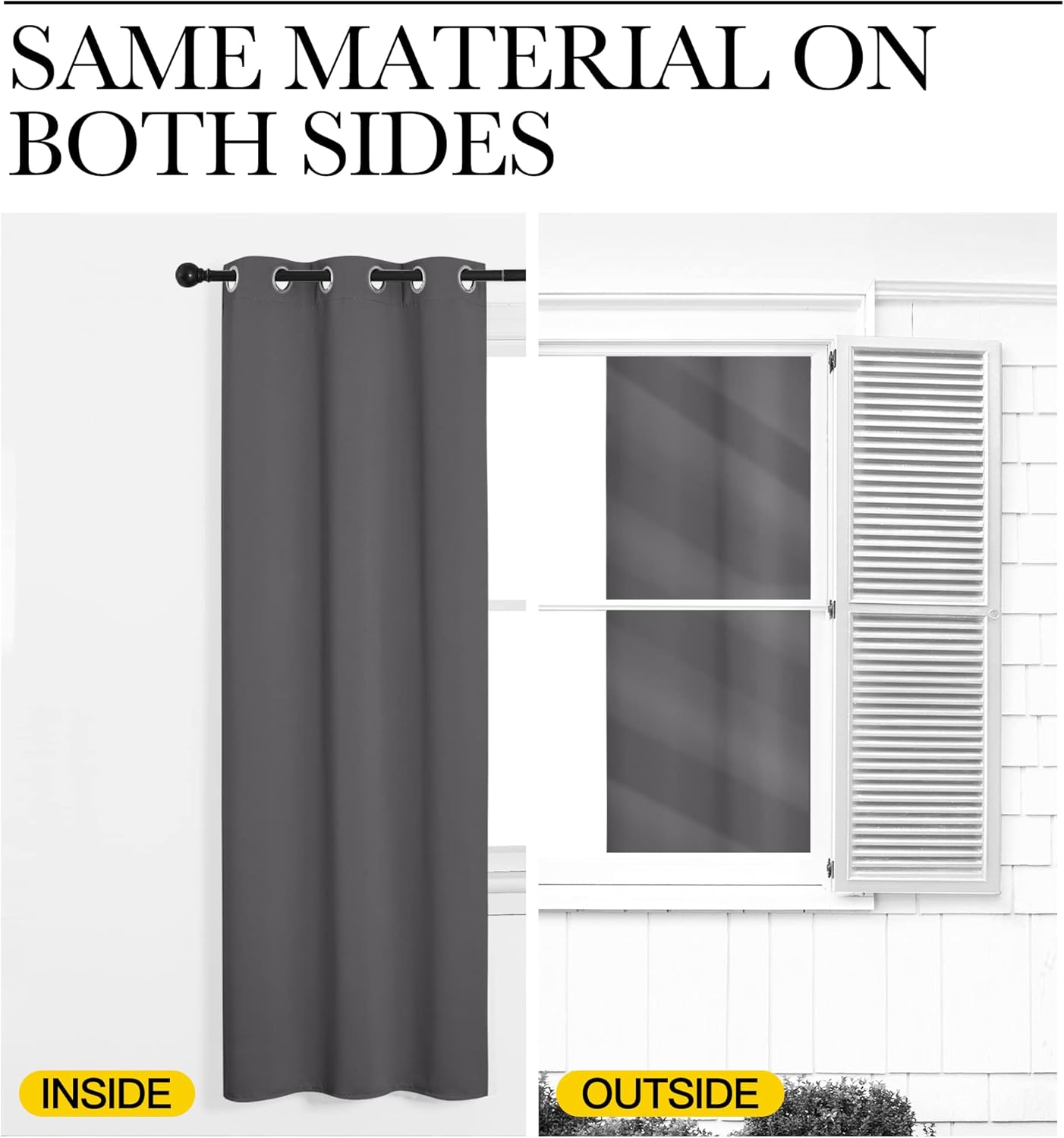 NICETOWN Blackout Curtains - Energy Saving Thermal Insulated Draperies | 55" x 92", Grey, 1 Pair