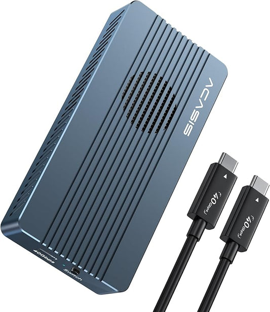 ACASIS 40Gbps M.2 NVMe SSD Enclosure, with Cooling Fan, M.2 Enclosure Compatible with Thunderbolt 4/3,USB4/USB3.2/3.1/3.0/2.0, TBU 405 Pro for M1 M2 Pro/Max Support 2280/2260/2242/2230 (TBU405 Pro)