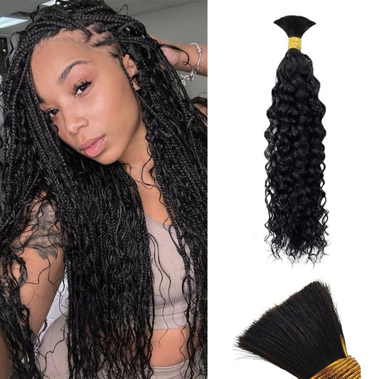 Boho Human Hair for Braiding 20 Inch 100% Brazilian Virgin Remy Hair Bulk 50g Curly No Chemical Processing Soft Silky 1 Bundle Natural Color for Bohemian Braids Knotless Braids